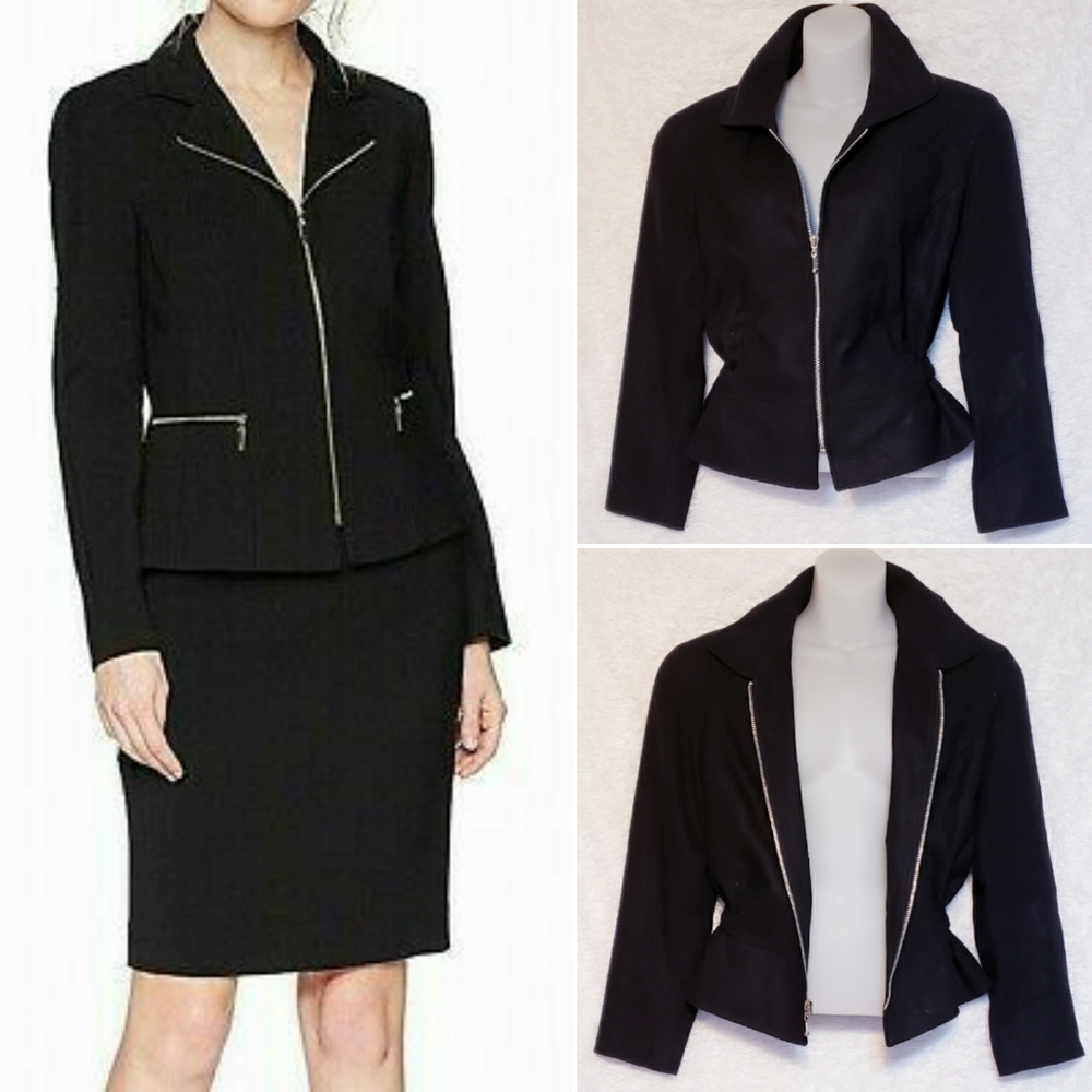 Zip Front Black Vintage Blazer